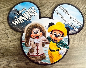 New Larger  - Disney Cruise Door Magnet - Alaska Magnet - Disney Wonder Magnet - Disney Wonder Alaska Door Magnet - mickey minnie alaska