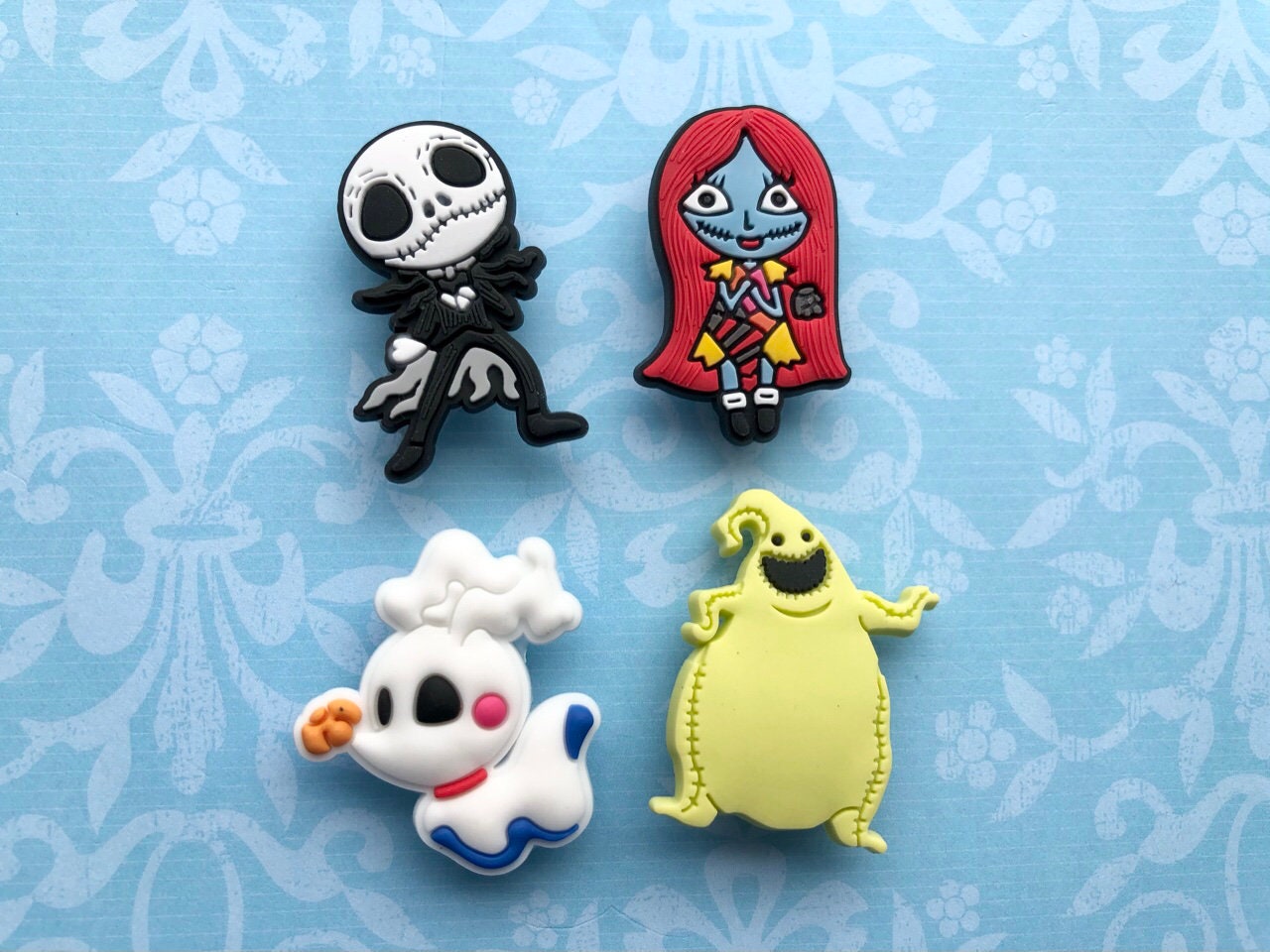 1-23Pcs PVC The Nightmare Before Christmas Jack Sally DIY Croc JIBZ Shoe Button Charms Adult Buckle