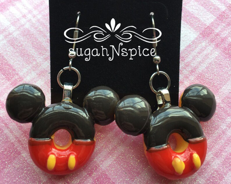 Mickey Mouse Earrings Mickey Mouse Dangle Earrings Etsy
