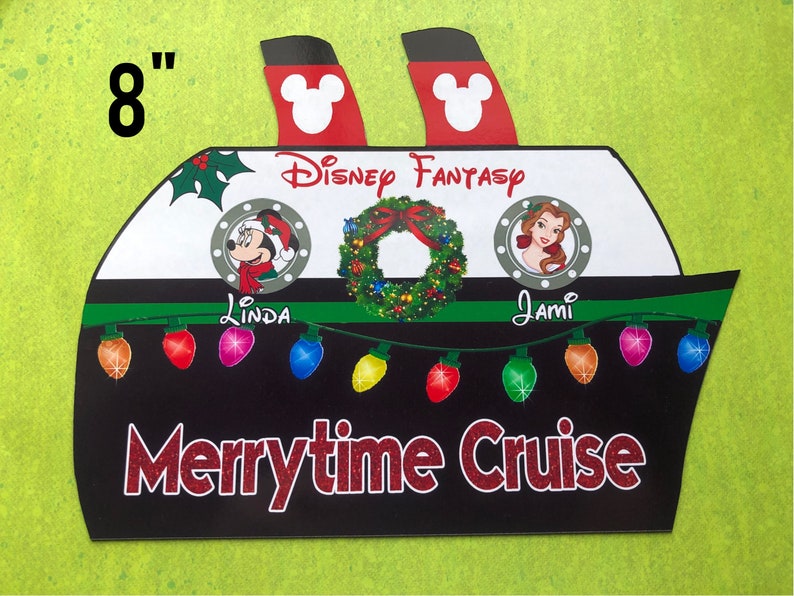 NEW Size Disney Cruise Door Magnet Merrytime Cruise Ship Magnet Cruise Door Magnet Merrytime Cruise Magnet Christmas Cruise Magnet image 3