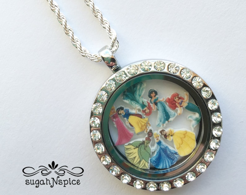 Disney Princess Floating Locket Disney Princesses Floating Etsy