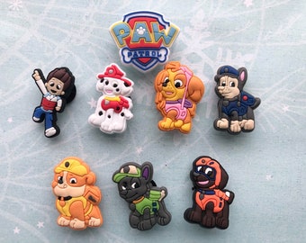 31 Charm Per Scarpe Paw Patrol - Personaggi Chase, Marshall, Rubble, Skye - Multicolor
