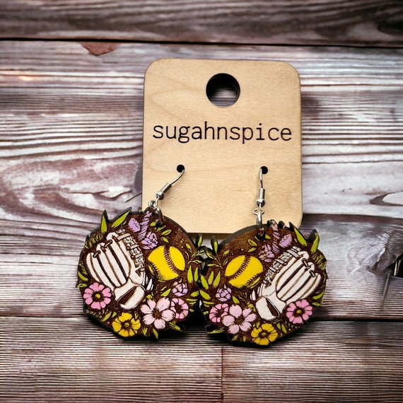 Softball Tag Earrings Softball Tag Earrings