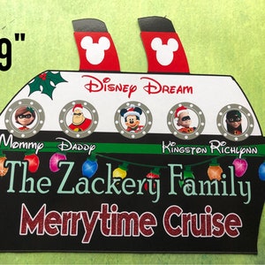 NEW Size Disney Cruise Door Magnet Merrytime Cruise Ship Magnet Cruise Door Magnet Merrytime Cruise Magnet Christmas Cruise Magnet image 1