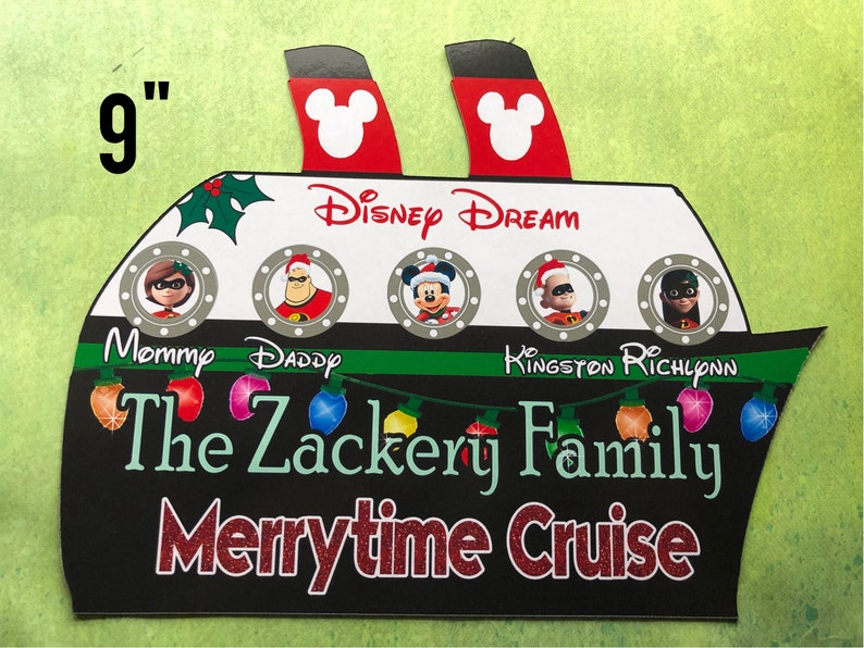 NEW Size Disney Cruise Door Magnet Merrytime Cruise Ship Magnet Cruise Door Magnet Merrytime Cruise Magnet Christmas Cruise Magnet image 1