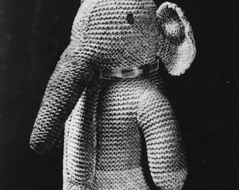 1940's Bestway 821 PDF Knitting Pattern - Jolly Jumbo the Elephant - Wartime Knitted Toy Pattern - Vintage Toy