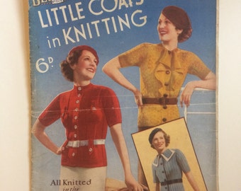 1930's Bestway Little Coats in Knitting PDF - Vintage Knitting Pattern  - 1930's Jumper - Sweater - Cardigan - Jacket