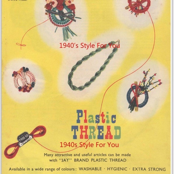 Patrón de broche de guerra de 1940 - Broche de plástico - Collar - Pin vintage - Segunda Guerra Mundial - Patrón de ganchillo - Colorido
