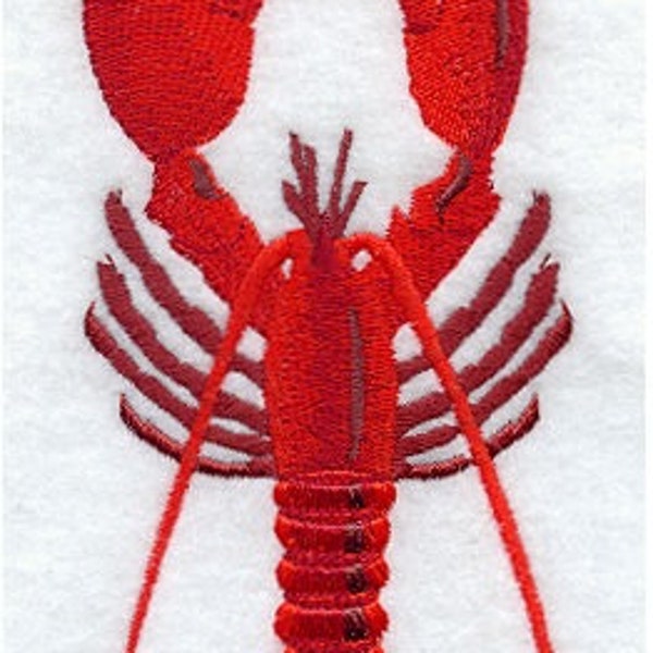 Lobster  Embroidered floursack teatowel/ dish towel