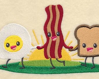 Breakfast Buddies Embroidered Flour Sack Hand/Dish Towel