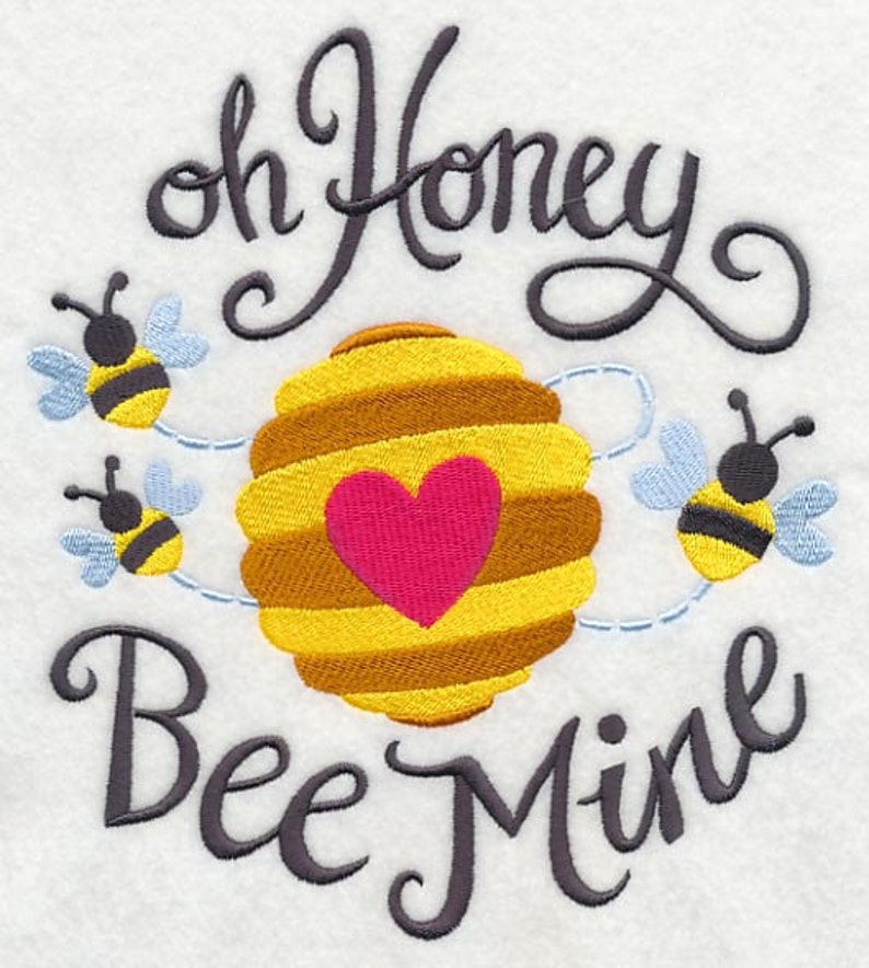 Oh Honey Bee Mine Embroidered Flour Sack Hand/Dish Towel image 2