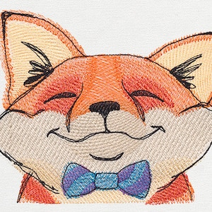 Fox Embroidered Flour Sack Hand /Dish Towel