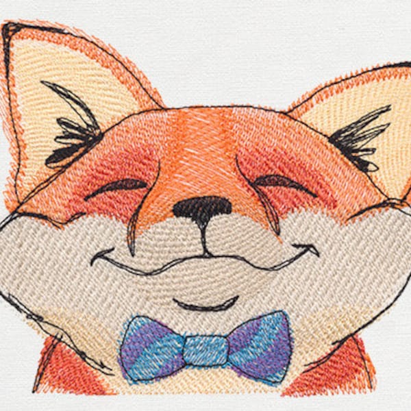 Fox Embroidered Flour Sack Hand /Dish Towel