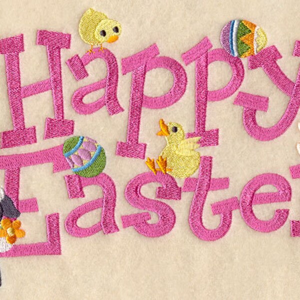 Happy Easter Embroidered Flour Sack Hand/Dish Towel