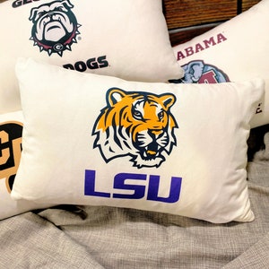 College logo Acceptance pillow Graduation gift University State high school Dorm decor class 2024 Bed student bedroom senior night banquet image 1