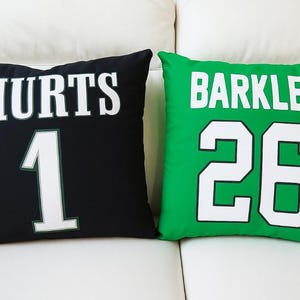 Barkley Hurts Eagles Jersey Philadelphia Philly Pillow Kelly green Personalized Football Fan Gift