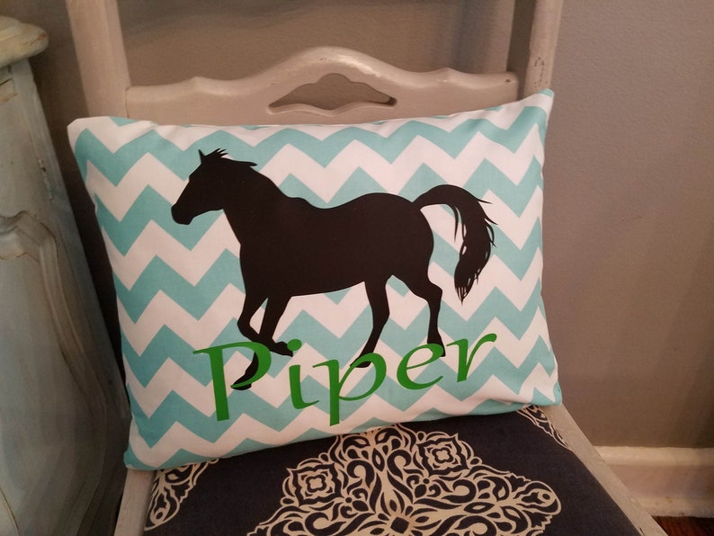 Girls Horse Room Decor Horseback Riding Gift Pillow Cover Equestrian Teen Tween Room Bedroom Personalized Monogrammed Name Birthday Gift
