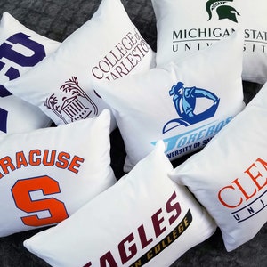 College logo Acceptance pillow Graduation gift University State high school Dorm decor class 2024 Bed student bedroom senior night banquet image 5