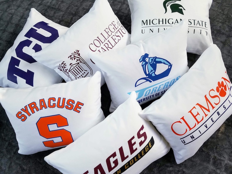 College logo Acceptance pillow Graduation gift University State high school Dorm decor class 2024 Bed student bedroom senior night banquet image 5