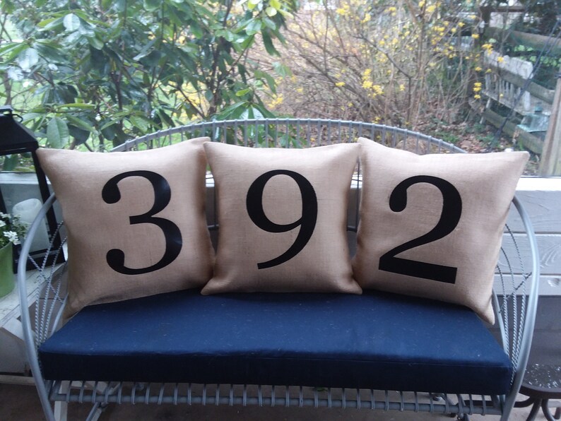 Outdoor Throw Pillows Letter Number Pillow Decor Custom Modern Etsy