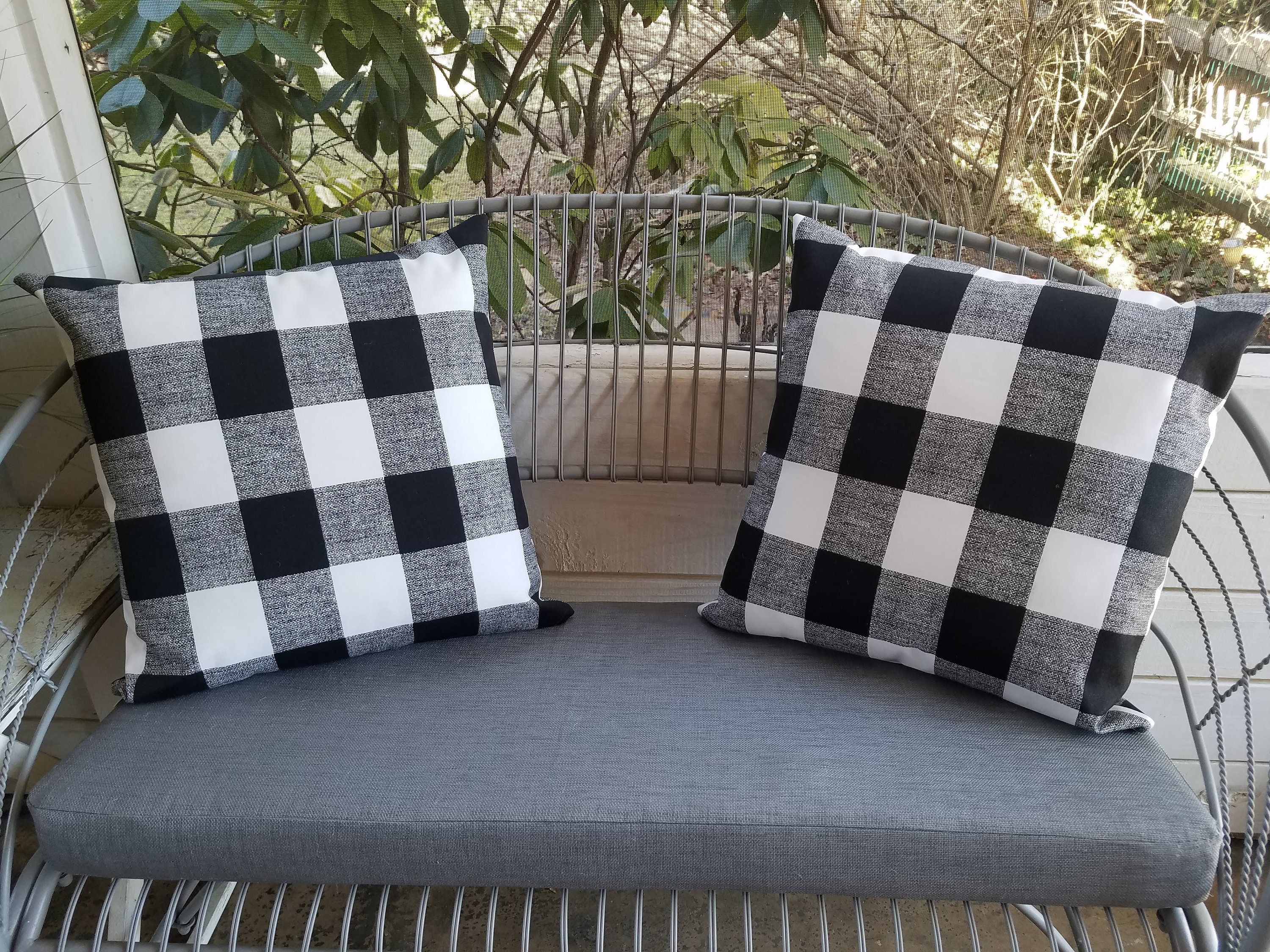 Red Gingham Bench Cushion Etsy
