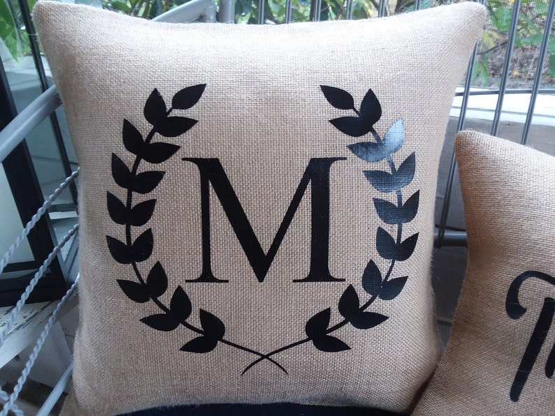 monogrammed outdoor pillows