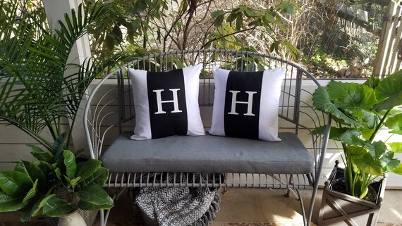 Monogram outdoor cheap throw pillows