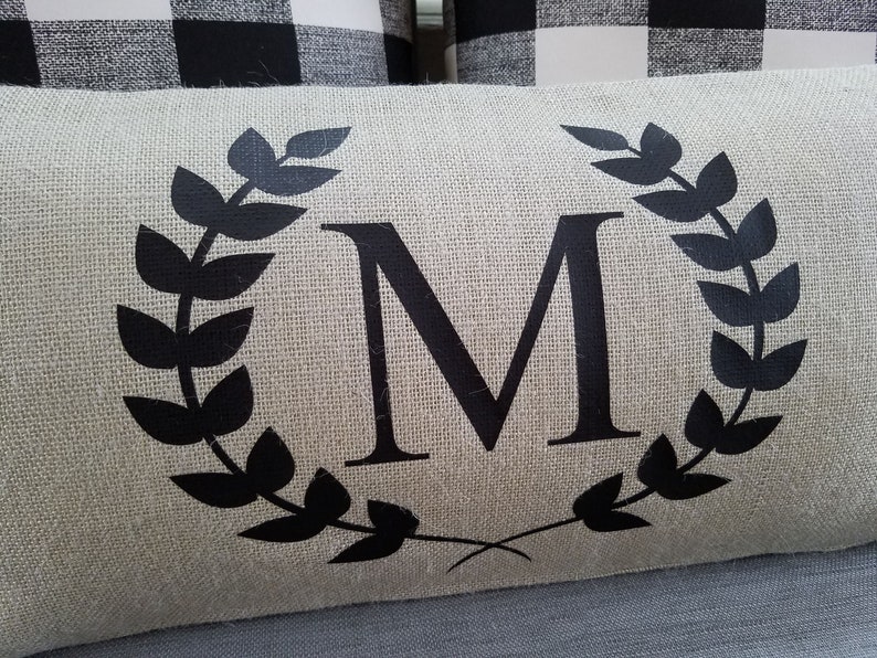 Farmhouse Style Outdoor Pillow Wreath Vine Leaves Modern Etsy