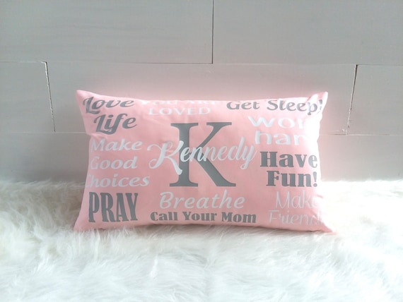Monogrammed Dorm Pillow: Personalized College Student Gift