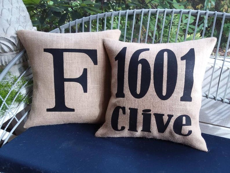 Outdoor Burlap Address Zip Code Letter Number Farmhouse Style Etsy