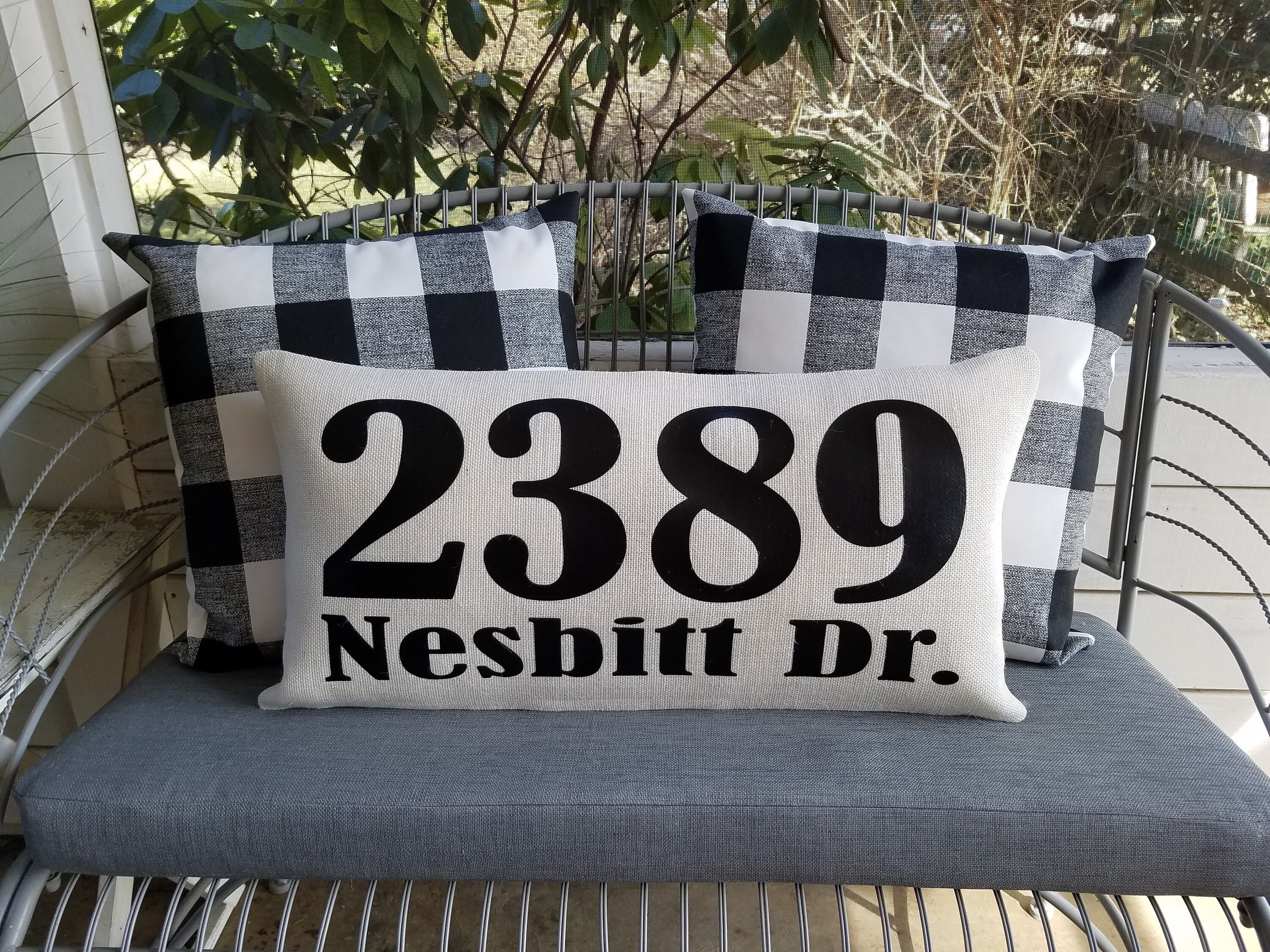 Outdoor Address Pillow cover Burlap rustic farmhouse style Etsy