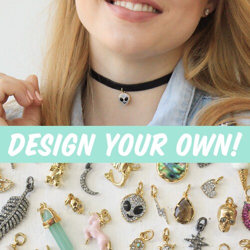 Leather Charm Choker Design Your Own 