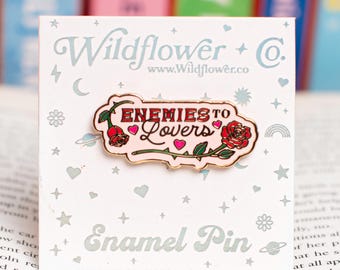 Enemies 2 Lovers Enamel Pin - Bookish Hard Enamel Pins - Romance Smutty Book Lovers Tropes Gift - Cute Booktok Gifts - Trendy - Wildflower