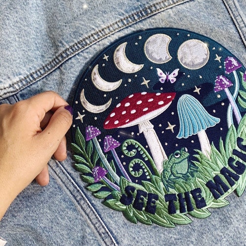 Moon Phases Large Back Patch Iron on Embroidered Patches for - Etsy