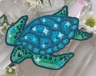 Sea Turtle Patch - Beach - Ocean - Iron On Embroidered Patches - Coconut Girl - Wildflower + Co. DIY
