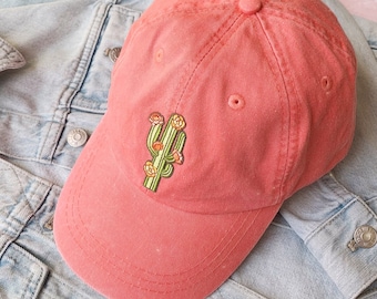 Cactus Baseball Hat - Choice of Hat Color - Saguaro Cactus - Arizona Desert - Cactus Flower - Saguaro Blossoms Baseball Cap