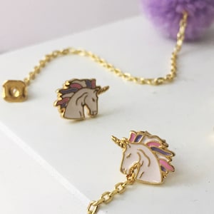 Unicorn Earrings + Optional Pom Poms - Wildflower + Co. Aesthetic Earrings - Cute Earrings