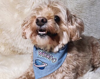 Bandana pour chien personnalisé avec écusson brodé - Cadeaux bandana pour chien personnalisé pour les amoureux des chiens - Cadeau pour maman chien - Cadeau pour amoureux des chiens - Accessoires pour chien
