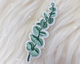 Eucalyptus Plant Patch - Botanical Cottagecore Iron On Patch - Embroidered Patches - Floral Green Greenery - Wildflower + Co. DIY