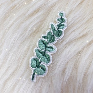 Eucalyptus Plant Patch - Botanical Cottagecore Iron On Patch - Embroidered Patches - Floral Green Greenery - Wildflower + Co. DIY