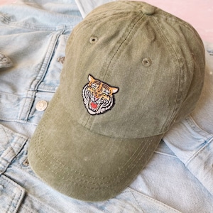 Tiger Baseball Hat - Choice of Hat Color - Feminist Gifts - Sassy - Roar - Baseball Cap Embroidery - Wildflower + Co. Gift