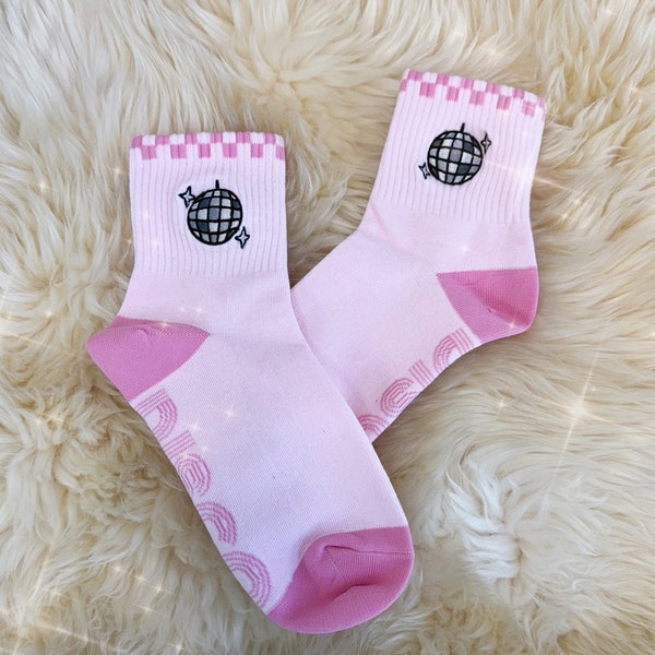 Disco Ball Socks - Embroidered Socks Womens Fun Socks - Disco Themed Socks - Disco Girls - Holiday Gift for Friends - Wildflower + Co.