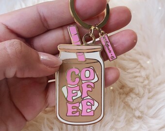 Iced Coffee Keychain - Key Chain / Bag Charm - Cute Gift - Coffee Charm - Drink Keychain - Wildflower + Co.