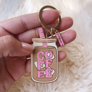 Iced Coffee Keychain - Key Chain / Bag Charm - Cute Gift - Coffee Charm - Drink Keychain - Wildflower + Co.