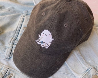 Ghost Baseball Hat - Choice of Hat Color - Your Choice of Color!  Baseball Cap - Cute Ghostie - Halloween - Spooky Season - Wildflower + Co.