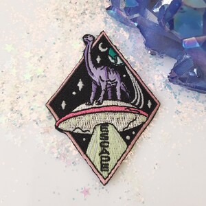 Brontosaurus Dinosaur Space Patch - UFO Escape - Glow in the Dark ...