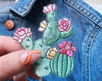 Prickly Pear Cactus Patch - Iron On Patch - Cactus Flower, Plant, Nature, Embroidered Patches - Wildflower + Co.