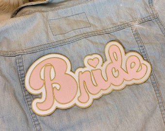 Naszywka z tyłu Panny Młodej XL - Naszywki na kurtki - Haftowane, do prasowania - Różowy Wieczór Panieński, Ślub, Wieczór Panieński - Wildflower + Co. DIY