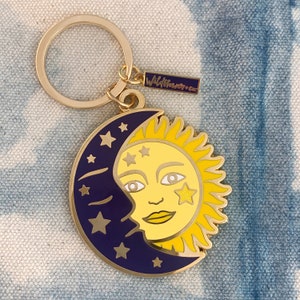 Sonne & Mond Schlüsselanhänger - Emaille Schlüsselanhänger - Taschenanhänger - Celestial Cosmic - Wildflower + Co.
