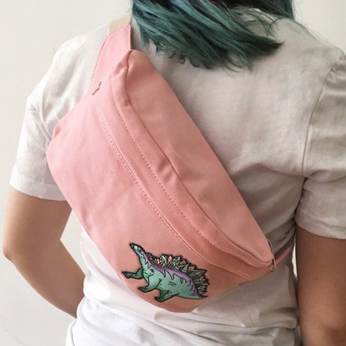 pink black fanny pack